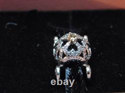 NEW Pandora 2-Tone Charm Disney Cinderella Pumpkin Coach #791573CZ With Box