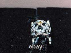 NEW Pandora 2-Tone Charm Disney Cinderella Pumpkin Coach #791573CZ With Box