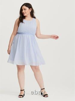 NEW Torrid Disney Cinderella Blue Chiffon Pleated Skater Dress Size 3 22-24