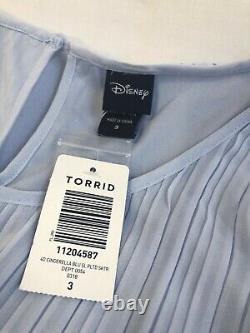 NEW Torrid Disney Cinderella Blue Chiffon Pleated Skater Dress Size 3 22-24