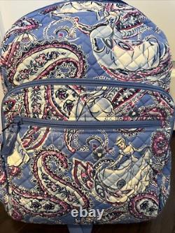 NEW Vera Bradley & Disney CINDERELLA PAISLEY XL Campus Backpack School Bag