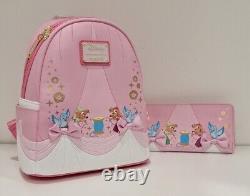 NEW WITH TAGS! Loungefly Disney Cinderella Dress Backpack And Wallet Set