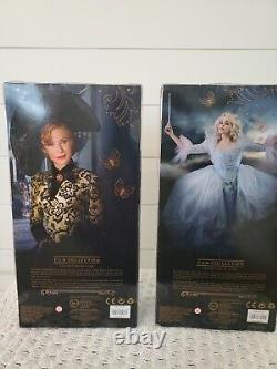 NIB Two Disney Cinderella Live Film Collection Lady Tremaine & Fairy Godmother