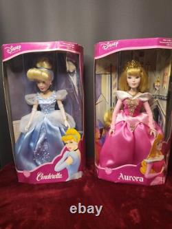 NIB VTG 2001 BrassKey Disney Porcelain Princess Dolls Cinderella and Aurora