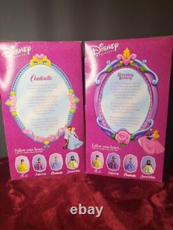 NIB VTG 2001 BrassKey Disney Porcelain Princess Dolls Cinderella and Aurora