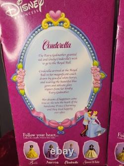 NIB VTG 2001 BrassKey Disney Porcelain Princess Dolls Cinderella and Aurora