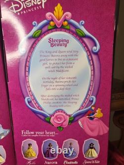 NIB VTG 2001 BrassKey Disney Porcelain Princess Dolls Cinderella and Aurora