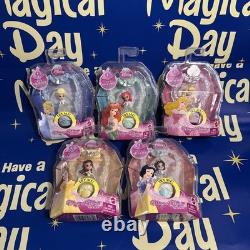 NIB complete set of 5 Mattel Disney Princess Magical Minis Doll necklace Bridal