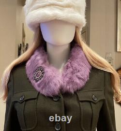 NWT $4,100 PRADA Miu Miu Real Fur Collar COAT 36 38 40 2 4 6 Jacket GIFT BAG S M