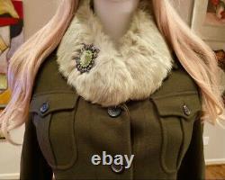 NWT $4,100 PRADA Miu Miu Real Fur Collar COAT 40 42 44 4 6 8 Jacket GIFT BAG S M