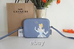 NWT Coach C3406 Disney X Coach Mini Camera Bag With Cinderella Periwinkle Multi