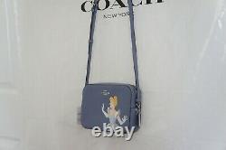 NWT Coach C3406 Disney X Coach Mini Camera Bag With Cinderella Periwinkle Multi