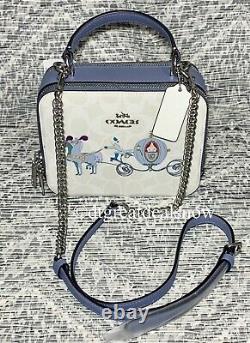 NWT Coach X Disney Box Crossbody In Signature Canvas With Cinderella C1426