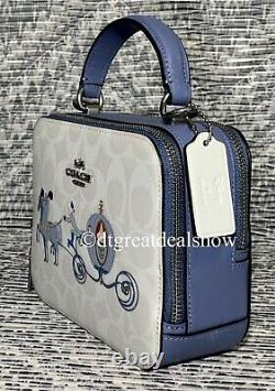 NWT Coach X Disney Box Crossbody In Signature Canvas With Cinderella C1426