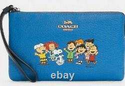 NWT Coach X Peanuts Snoopy & Friends Large Corner Zip Wristlet Bag Limited Ed