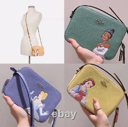 NWT Disney X Coach Mini Camera Bag Cinderella/ Belle/ Tiana