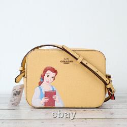 NWT Disney X Coach Mini Camera Bag with Cinderella/ Belle/ Tiana