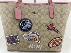NWT Disney X Coach Princess City Tote Signature Canvas with Patches C3724 SOLD OUT