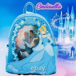 NWT Loungefly Disney Cinderella Lenticular Portrait Mini Backpack, WALLET, &Charm