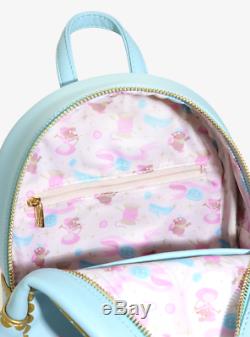 NWT Loungefly Disney Cinderella Sewing Jaq Gus Blue Mini Backpack NEW withTags