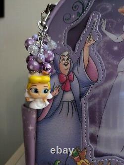 NWT Loungefly Lenticular Disney Cinderella Ball Gown Mini Backpack& CHARM