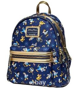 NWT Walt Disney World 50th Anniversary Blue Loungefly Mini Backpack IN HAND