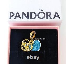New 100% PANDORA 925 Disney Cinderella's Carriage & Heart Double Charm 763072C01