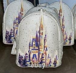 New 2021 WDW 50th Anniversary Cinderella Castle Loungefly Backpack (6 Available)