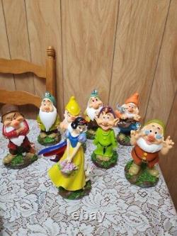 New 2023 Disney Snow White & Dwarves Garden Gnomes. Lot of 8 MINT