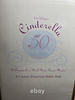 New Disney Catalog Cinderella Porcelain Keepsake Bride 50th Anniversary Doll
