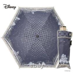 New Disney Cinderella Folding Canvas Umbrella 50cm Rain & Sun from Japan