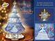 New Disney Cinderella Musical Rotating Lights Porcelain Christmas Tree Music Box