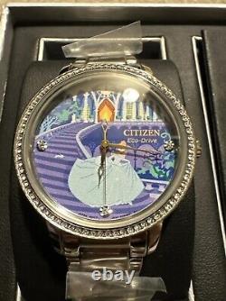 New Disney Citizen Limited Edition Midnight Glass Slipper Cinderella Watch + Pin