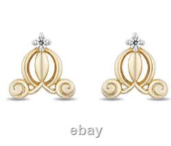 New Disney Enchanted Fine Jewelry Cinderella 14k Gold Necklace Earring Set