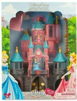 New Disney Parks Castle Play Set Pink & Blue Light-Up Playset Cinderella Aurora