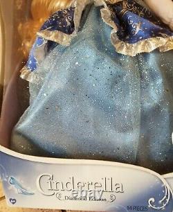 New Disney Princess & Me Cinderella Doll Diamond Edition Blue Silver Dress
