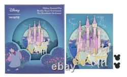 New Jumbo LE Disney Pin Cinderella Castle Coach Horses Slider Pin-on-Pin Rare