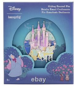 New Jumbo LE Disney Pin Cinderella Castle Coach Horses Slider Pin-on-Pin Rare LE