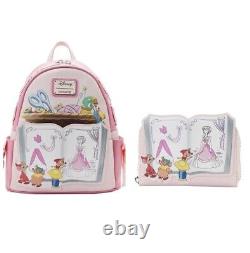 New! Loungefly Disney Cinderella Mice Dressmakers Mini Backpack and Wallet Set