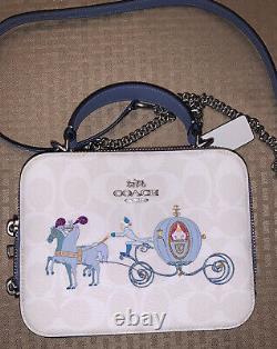 New NWT Wrapped Coach Disney Cinderella princess Box Crossbody Canvas C1426