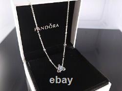 New! PANDORA Disney Cinderella Pumpkin Coach Collier Silver Necklace Earring Set