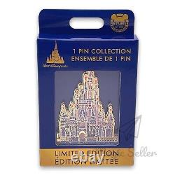 New WDW Set Of 2 50th Anniversary Jumbo Cinderella Castle Pins Gold & Pink LE