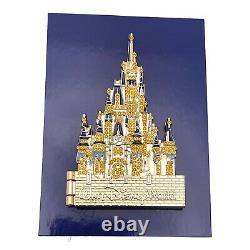 New WDW Set Of 2 50th Anniversary Jumbo Cinderella Castle Pins Gold & Pink LE