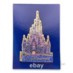 New WDW Set Of 2 50th Anniversary Jumbo Cinderella Castle Pins Gold & Pink LE