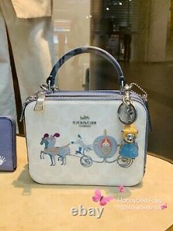 Nwt Disney X Coach cinderella Box Crossbody Canvas C1426