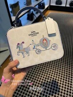 Nwt Disney X Coach cinderella Box Crossbody Canvas C1426