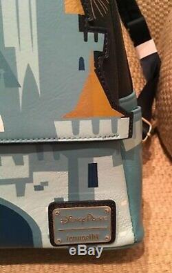Nwt Loungefly Disney Parks Cinderella Castle Backpack Purse Blue Gold Fireworks