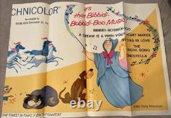 Original 1965 Disney Cinderella Movie Poster Complete Six-Sheet 4 Panel 81x81