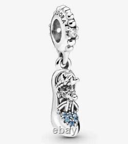 Pandora Disney Cinderella Glass Slipper & Mice Dangle Charm NEW