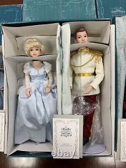 RARE NEW COMPLETE SET Cinderella Disney 19 etc Porcelain Dolls COA Vintage LE